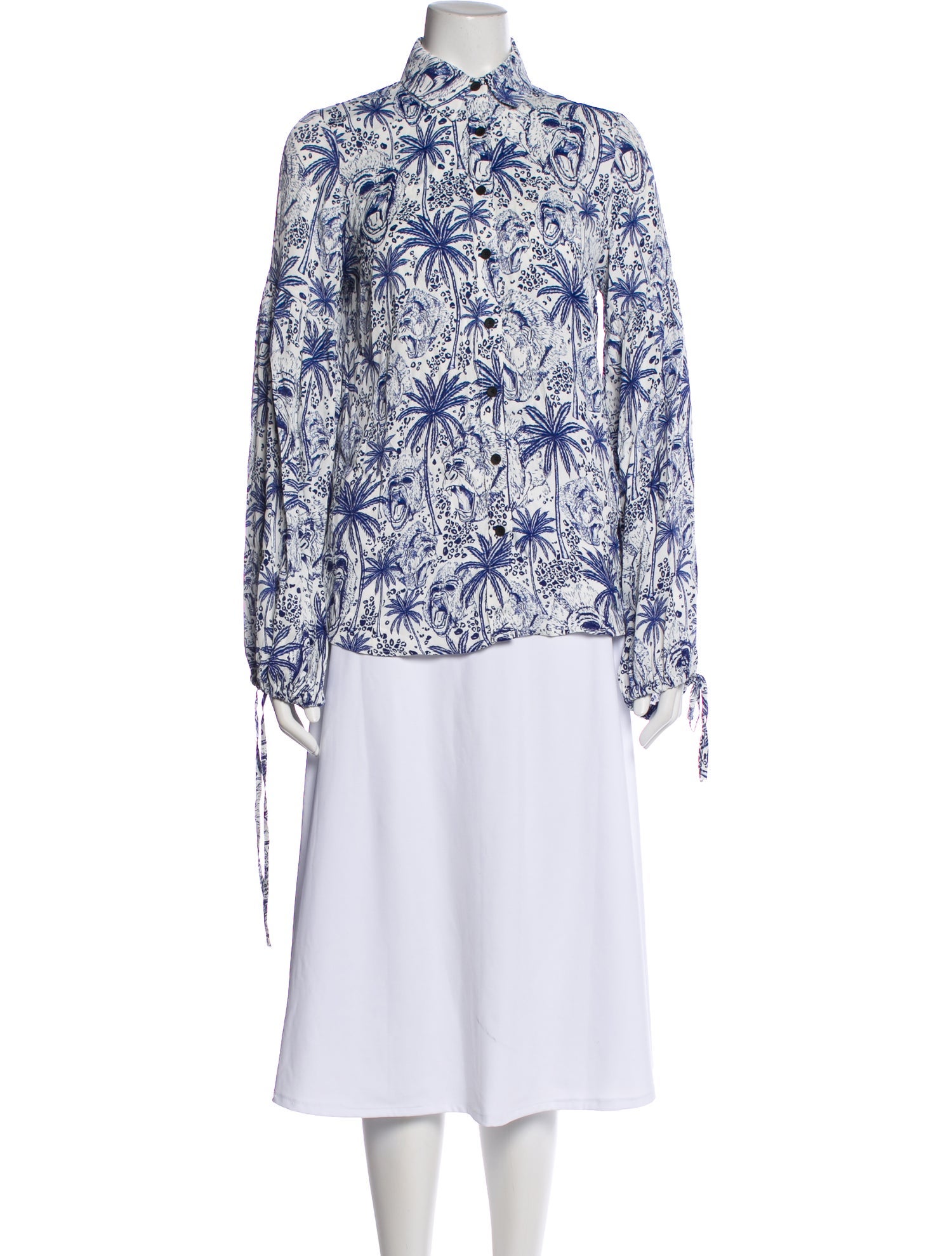 Marcell Von Berlin Floral Print Long Sleeve Blouse