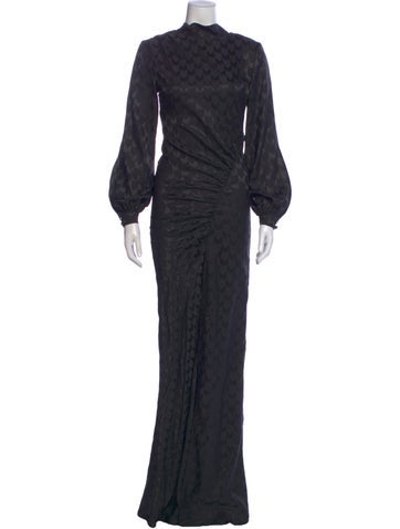 Pre-owned Marcell Von Berlin Mock Neck Long Dress W/ Tags In Black