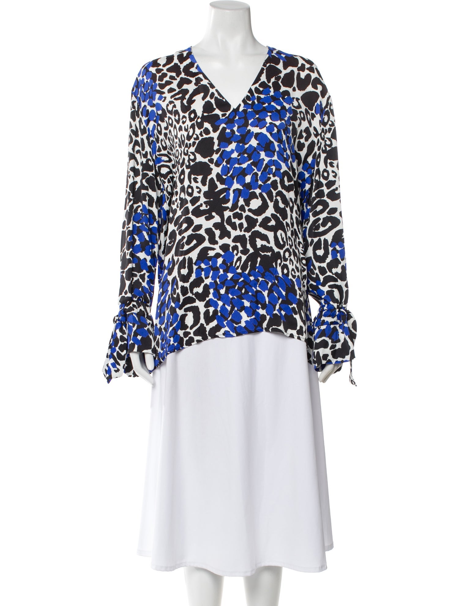 Marcell Von Berlin Animal Print V-Neck Blouse w/ Tags