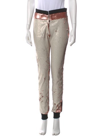 Pre-owned Marcell Von Berlin Colorblock Pattern Skinny Leg Pants W/ Tags In Neutral