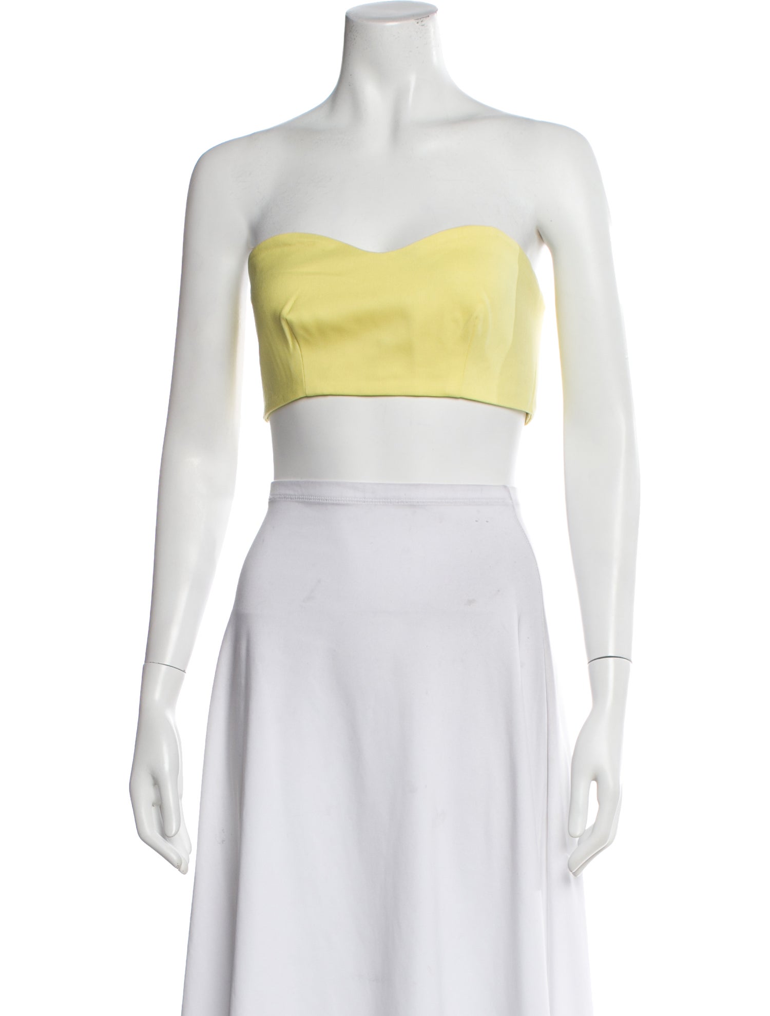 Marcell Von Berlin Virgin Wool Strapless Crop Top
