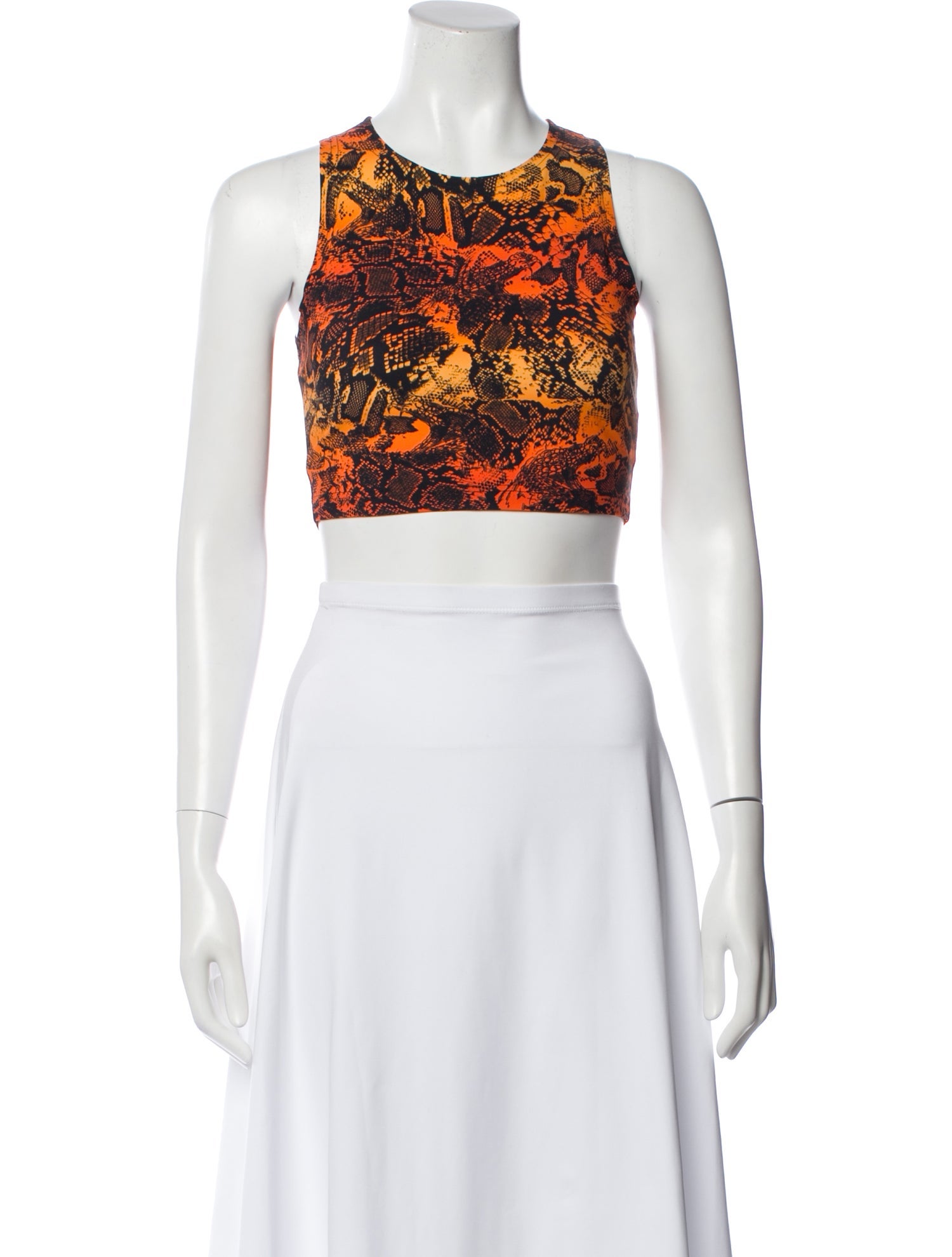 Marcell Von Berlin Animal Print Crew Neck Crop Top w/ Tags