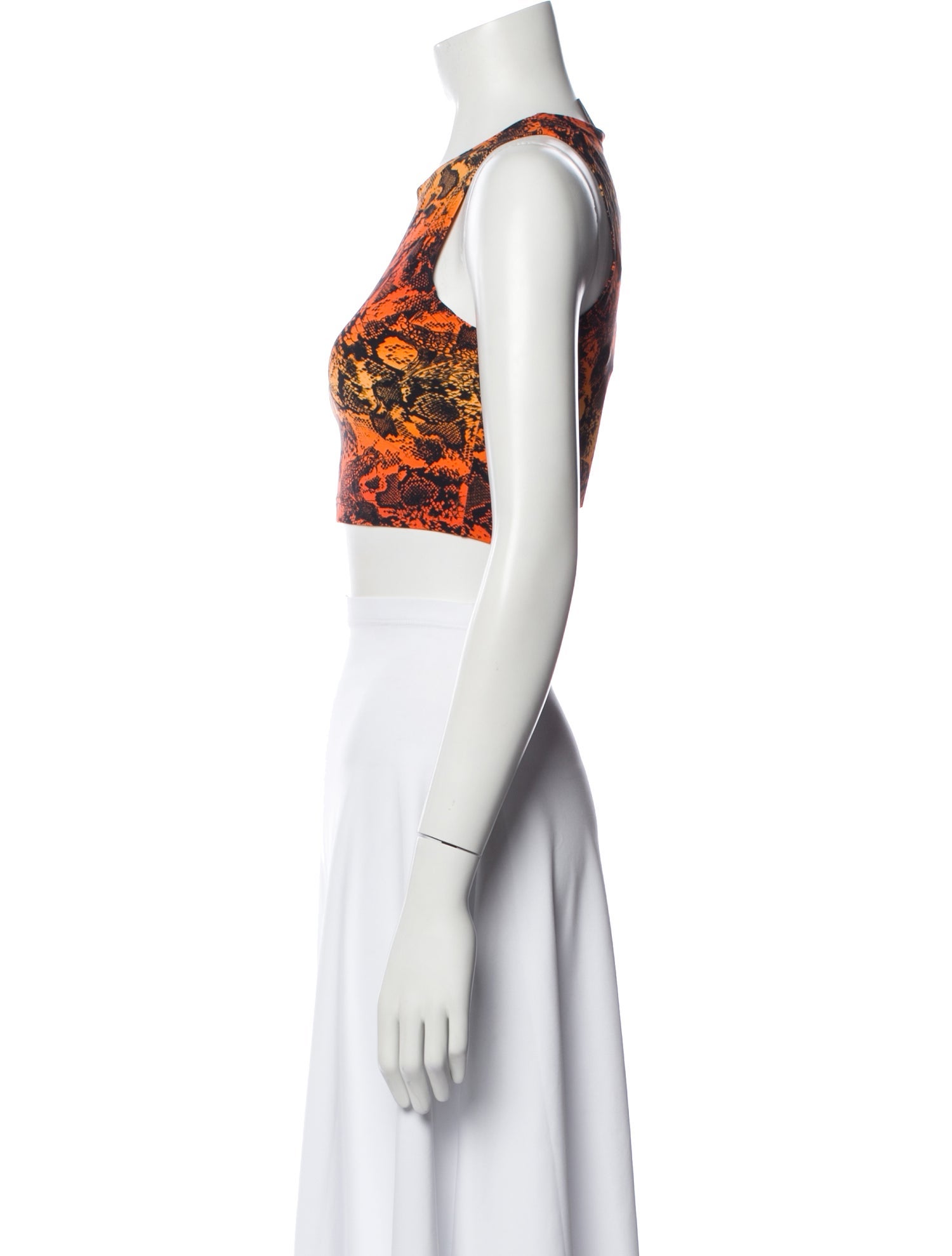 Marcell Von Berlin Animal Print Crew Neck Crop Top w/ Tags