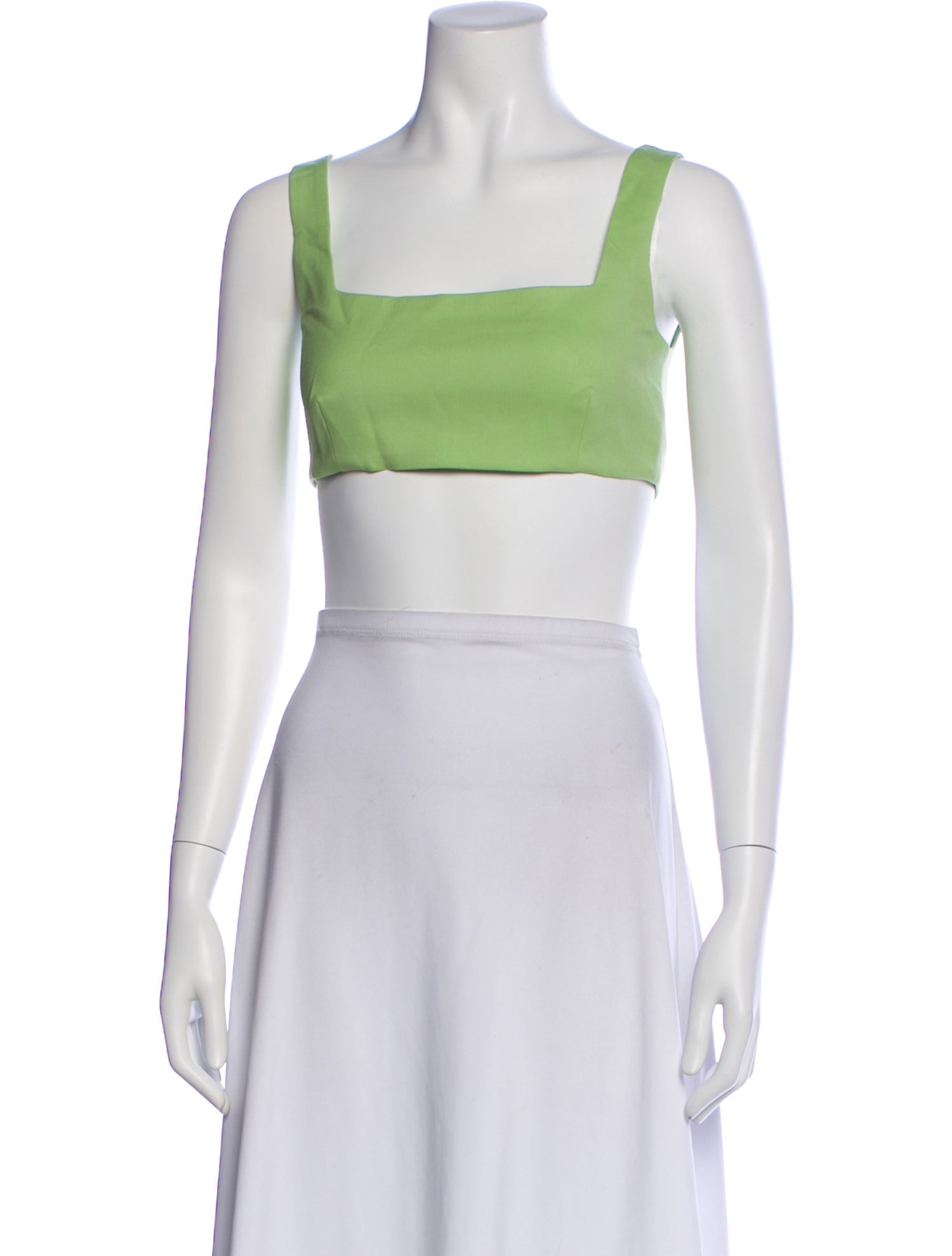 Marcell Von Berlin Virgin Wool Square Neckline Crop Top