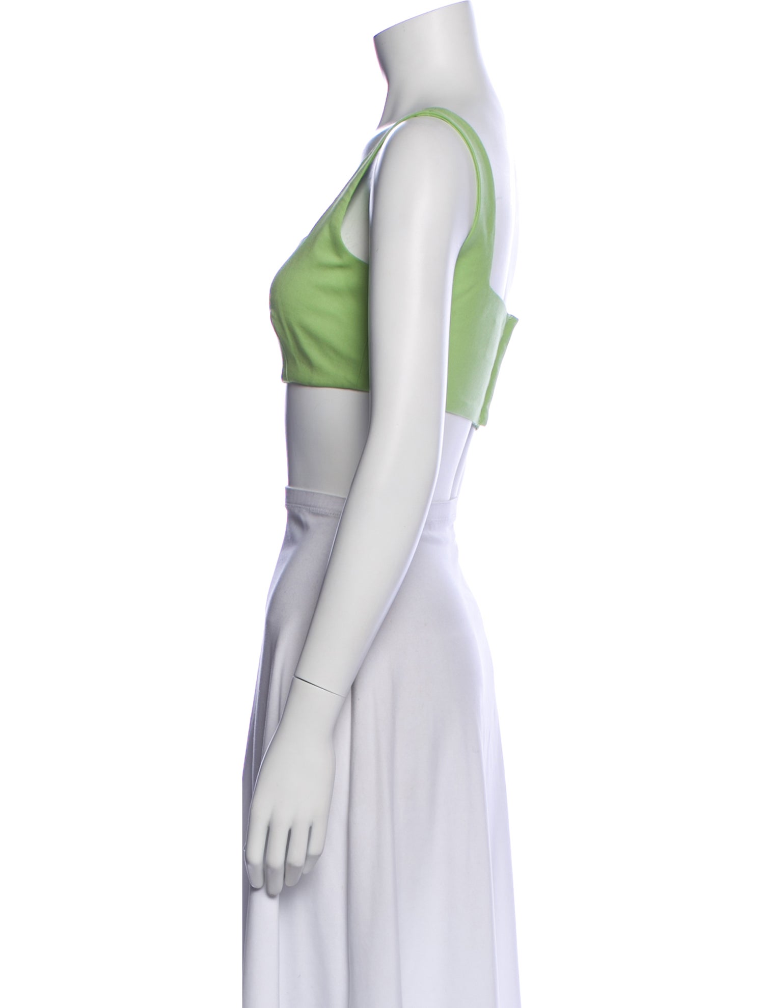 Marcell Von Berlin Virgin Wool Square Neckline Crop Top