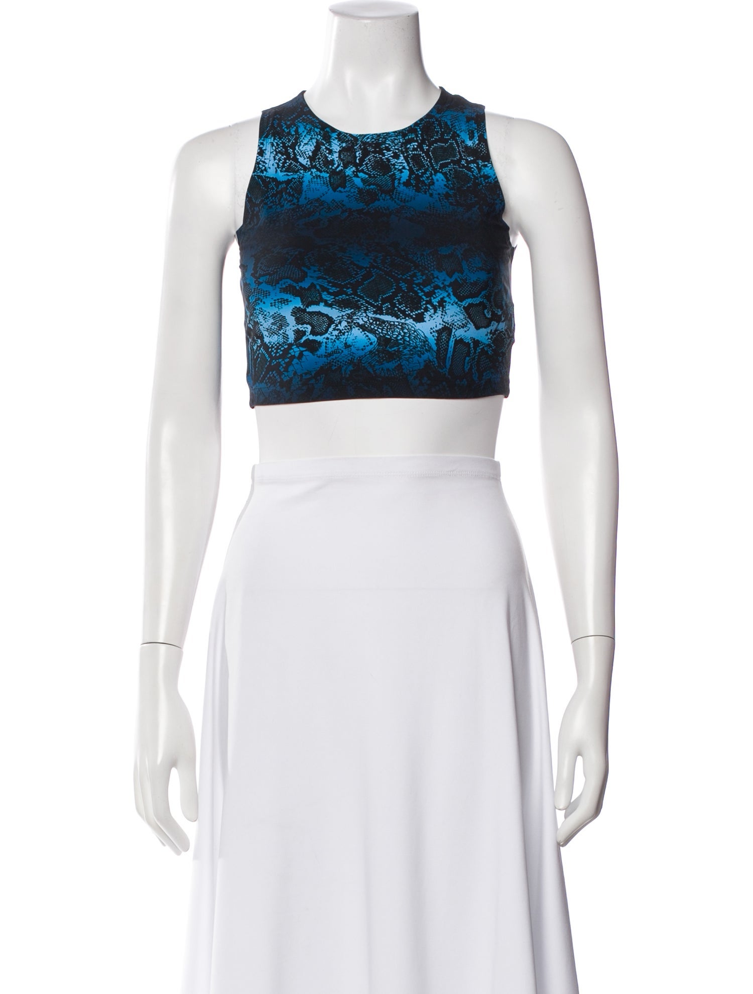 Marcell Von Berlin Animal Print Crew Neck Crop Top w/ Tags