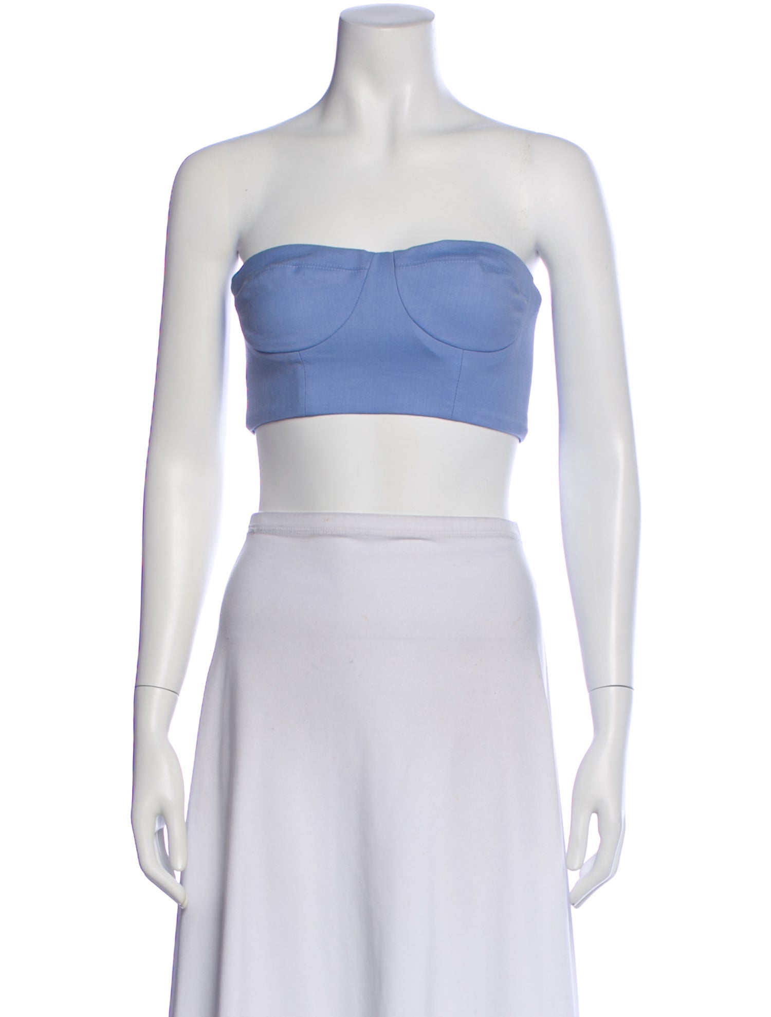 Marcell Von Berlin Virgin Wool Strapless Crop Top