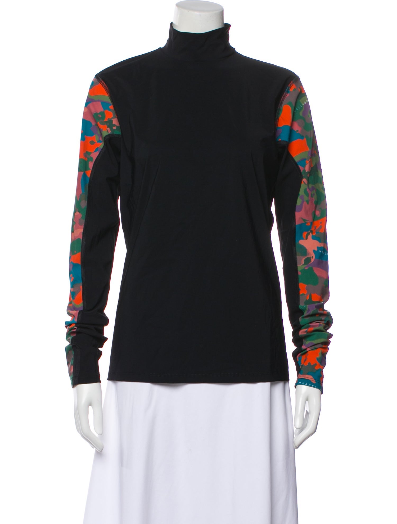 Marcell Von Berlin Camouflage Print Mock Neck Top w/ Tags