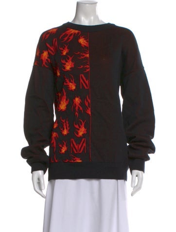 Pre-owned Marcell Von Berlin Printed Bateau Neckline Sweater W/ Tags In Black