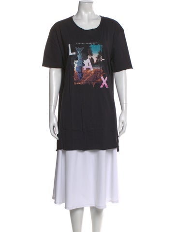 Pre-owned Marcell Von Berlin Graphic Print Crew Neck T-shirt W/ Tags In Black