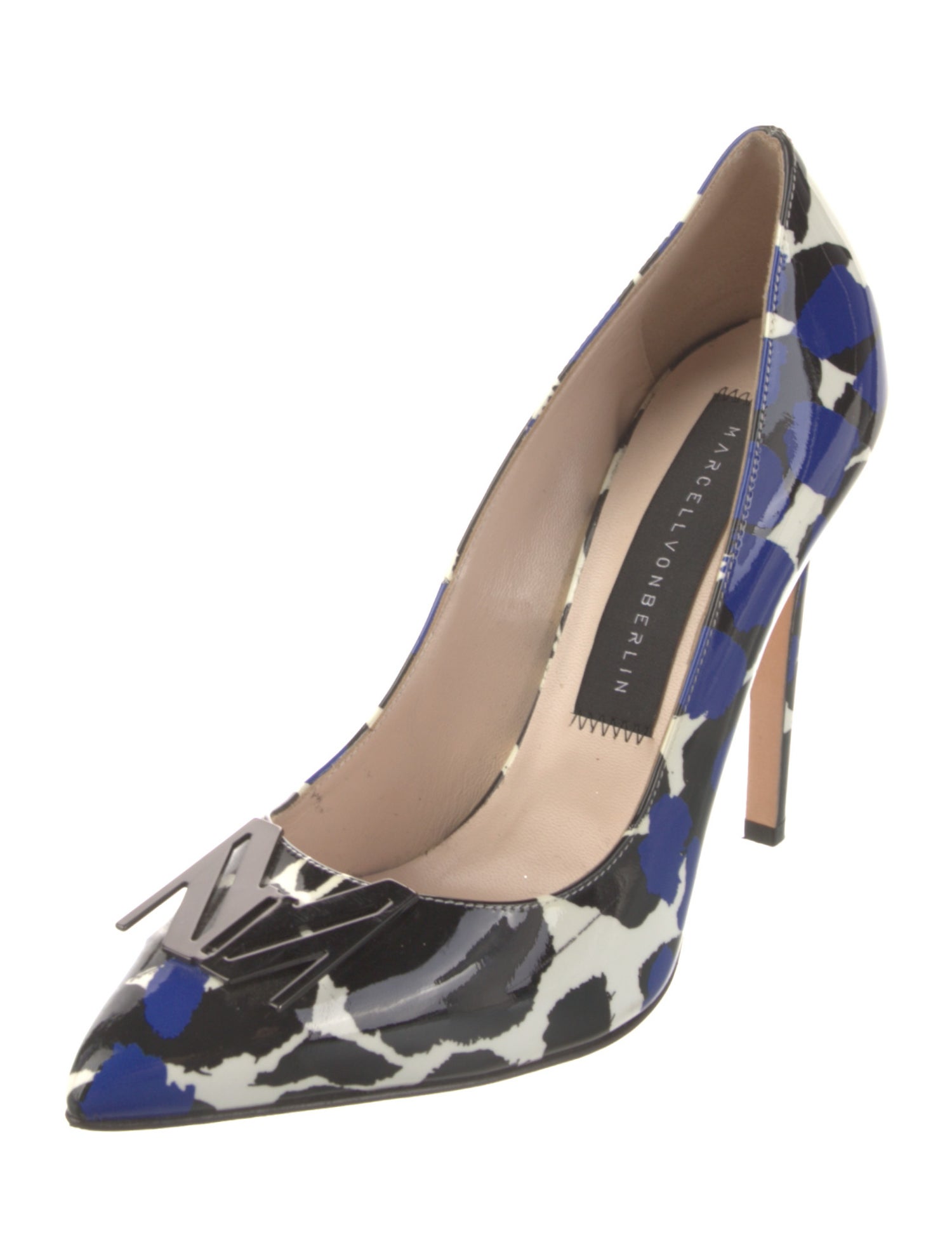 Marcell Von Berlin Patent Leather Animal Print Pumps
