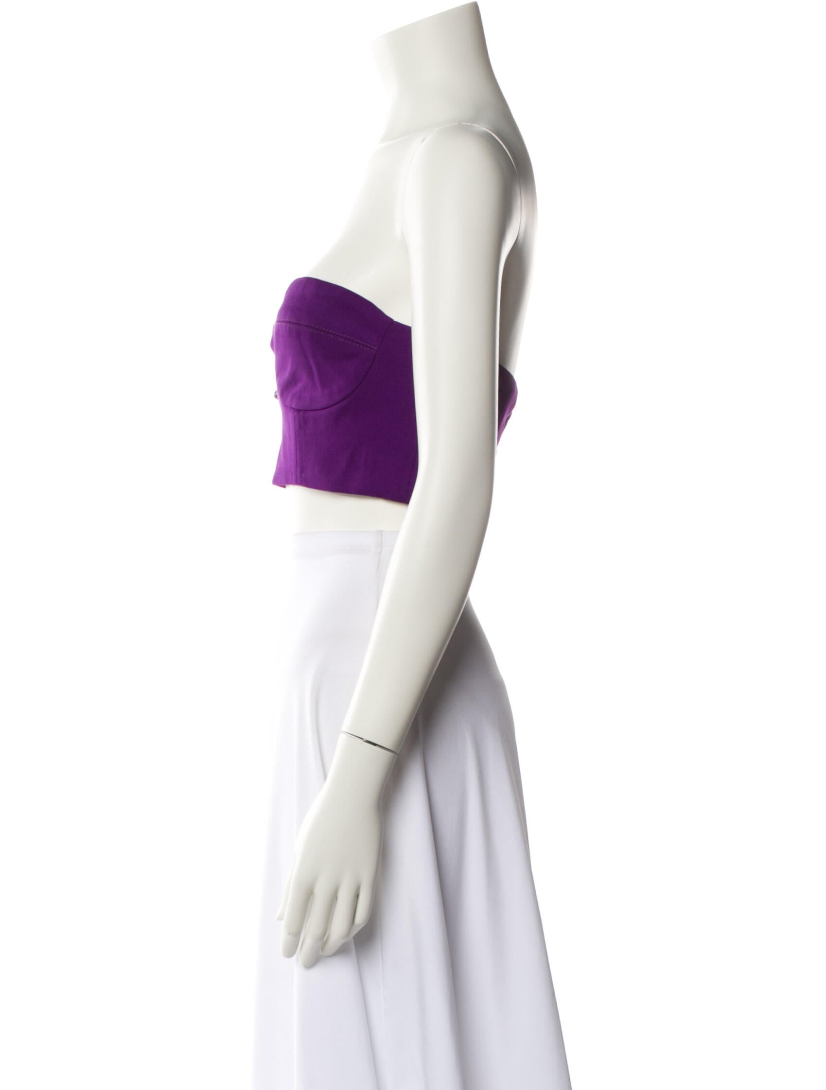 Marcell Von Berlin Virgin Wool Strapless Crop Top