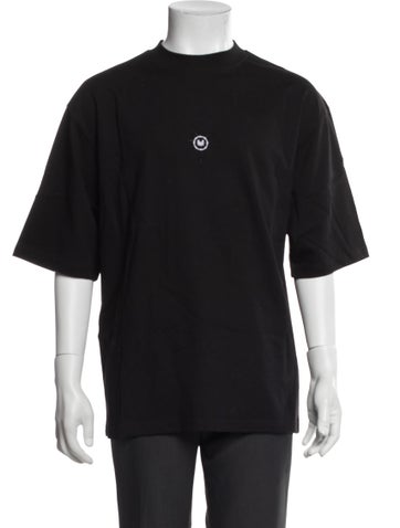 Pre-owned Marcell Von Berlin Graphic Print Mock Neck T-shirt In Black