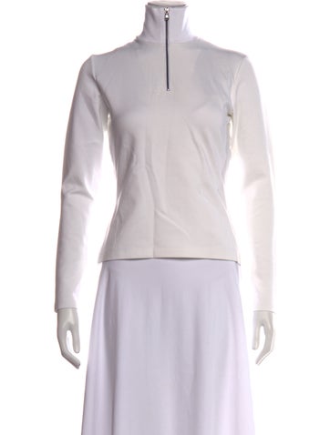 Pre-owned Marcell Von Berlin Mock Neck Long Sleeve Top In White