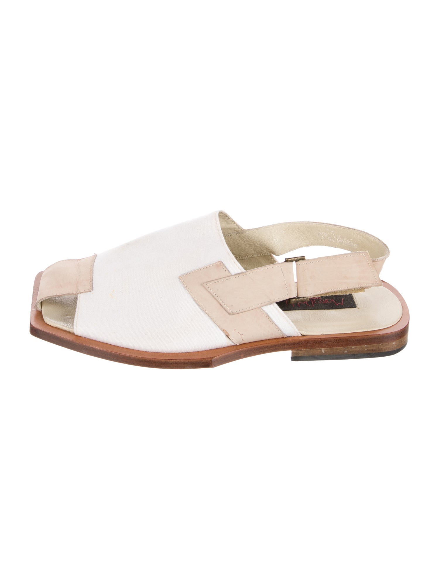 Marco Delli Leather Colorblock Pattern Sandals