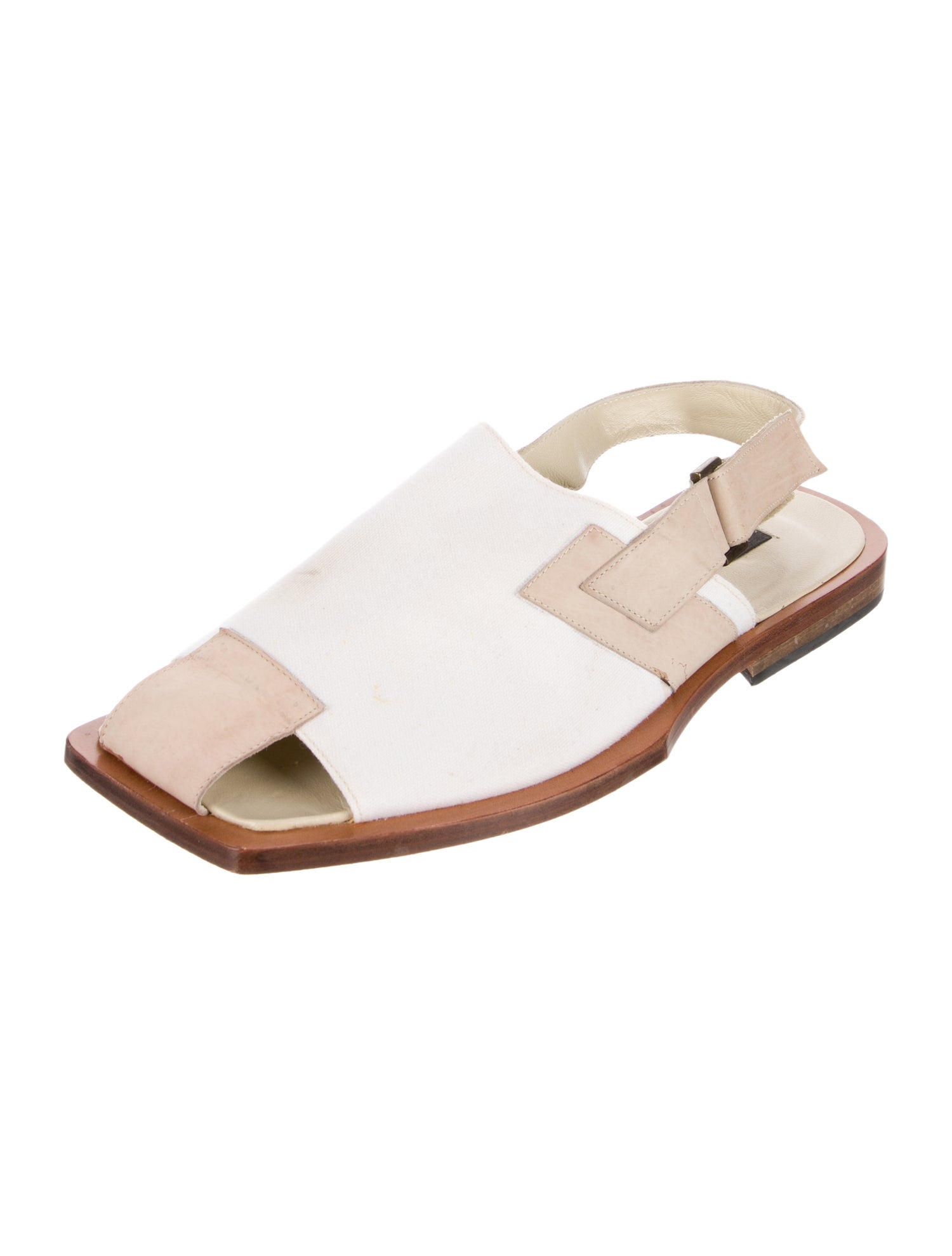 Marco Delli Leather Colorblock Pattern Sandals