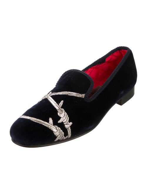 Matthew Cookson Velvet Printed Loafers
