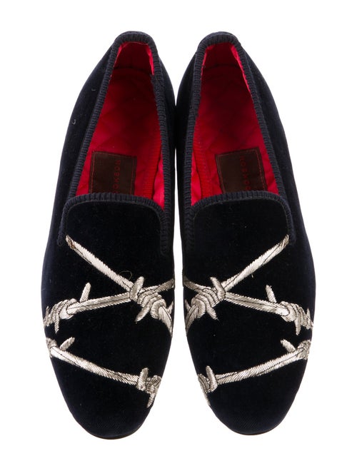 Matthew Cookson Velvet Printed Loafers