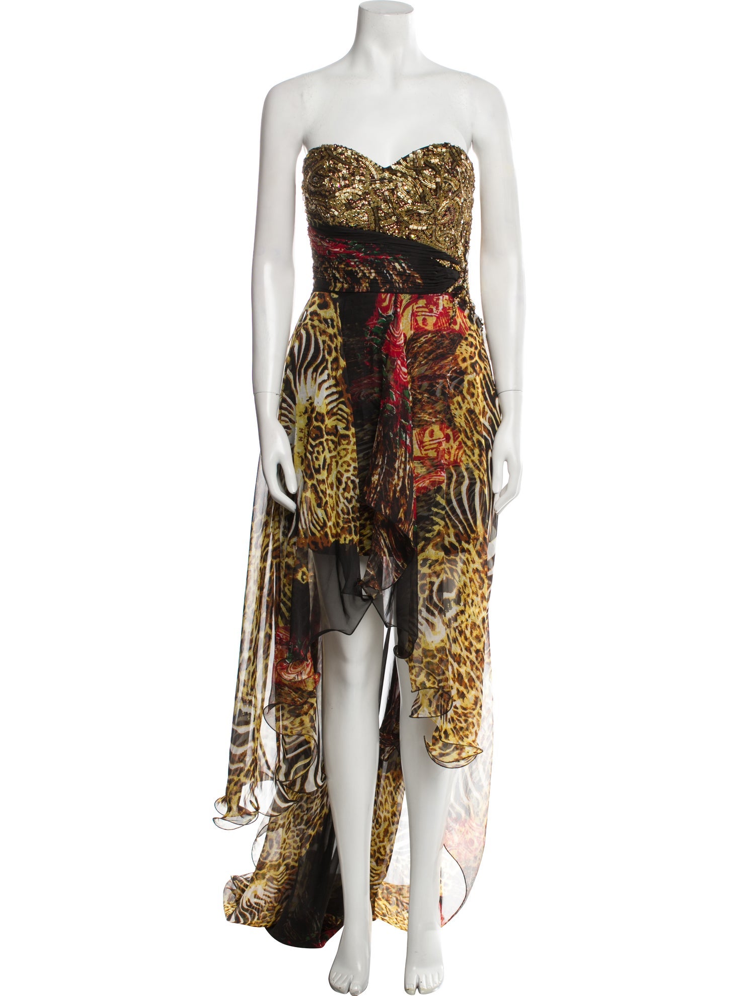 Mac Duggal Printed Long Dress