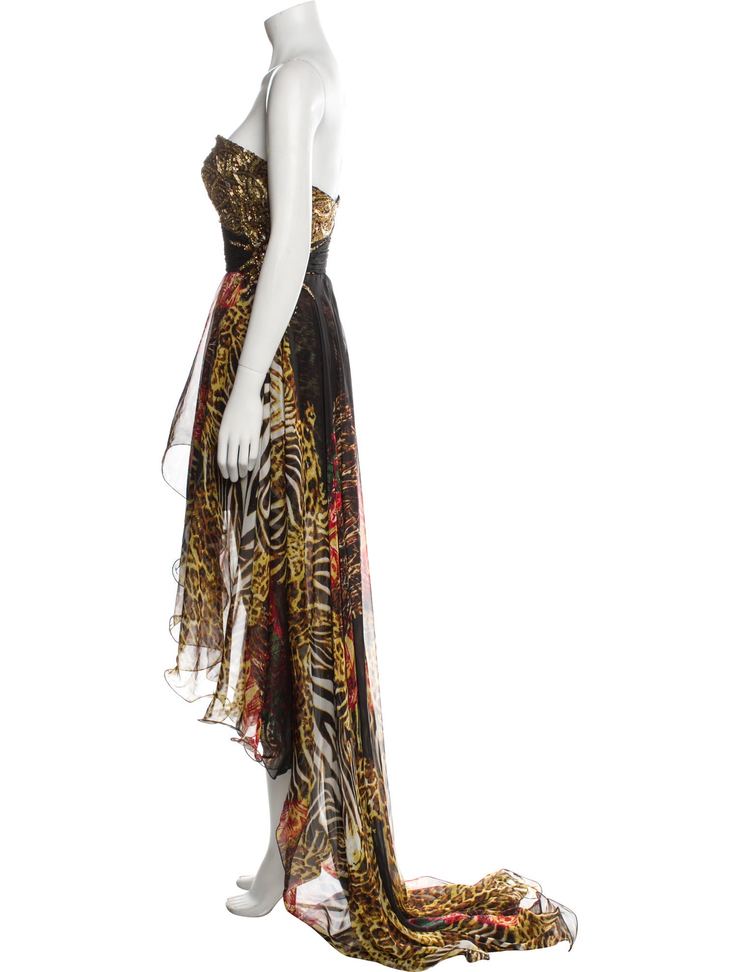 Mac Duggal Printed Long Dress