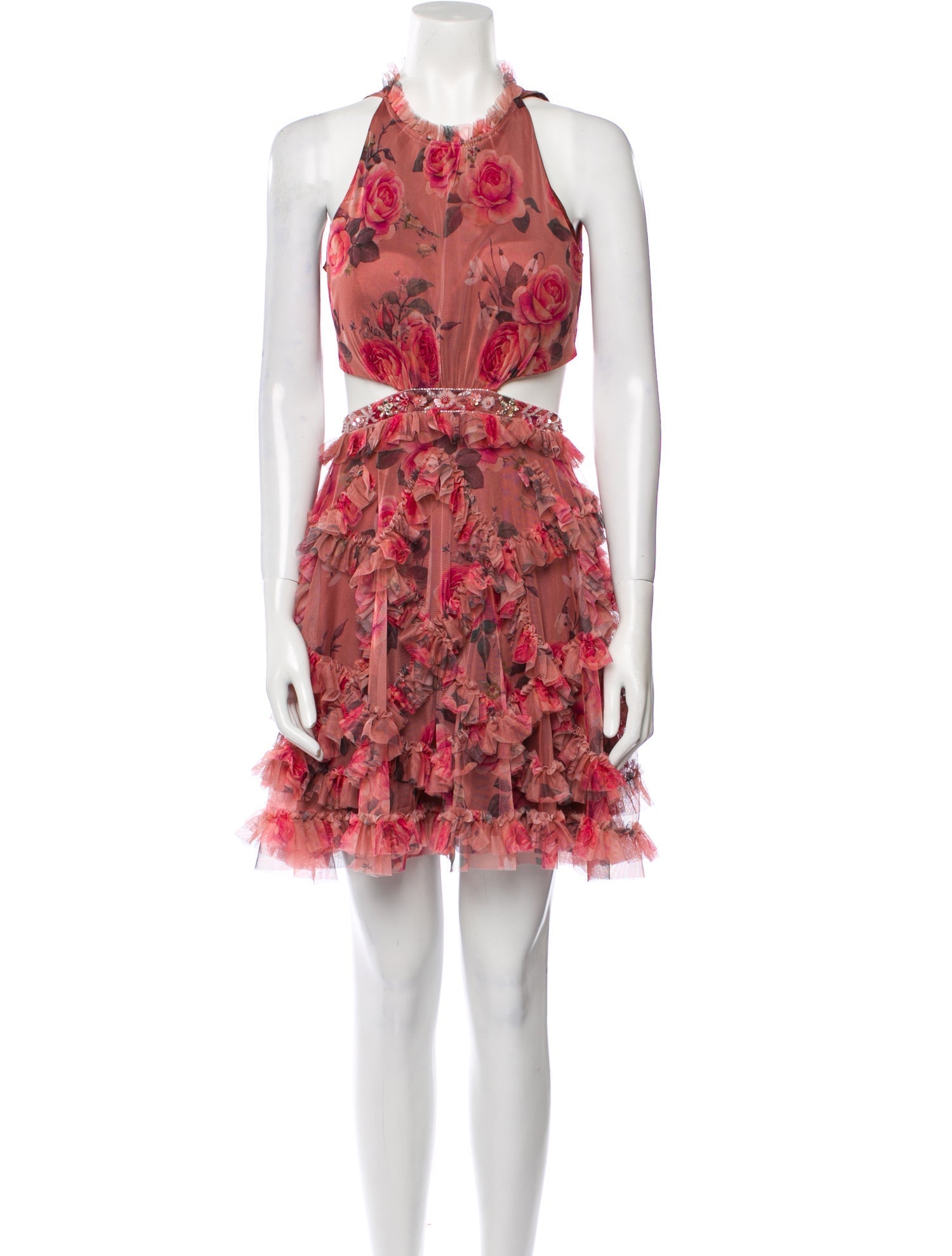 Mac Duggal Floral Print Knee-Length Dress