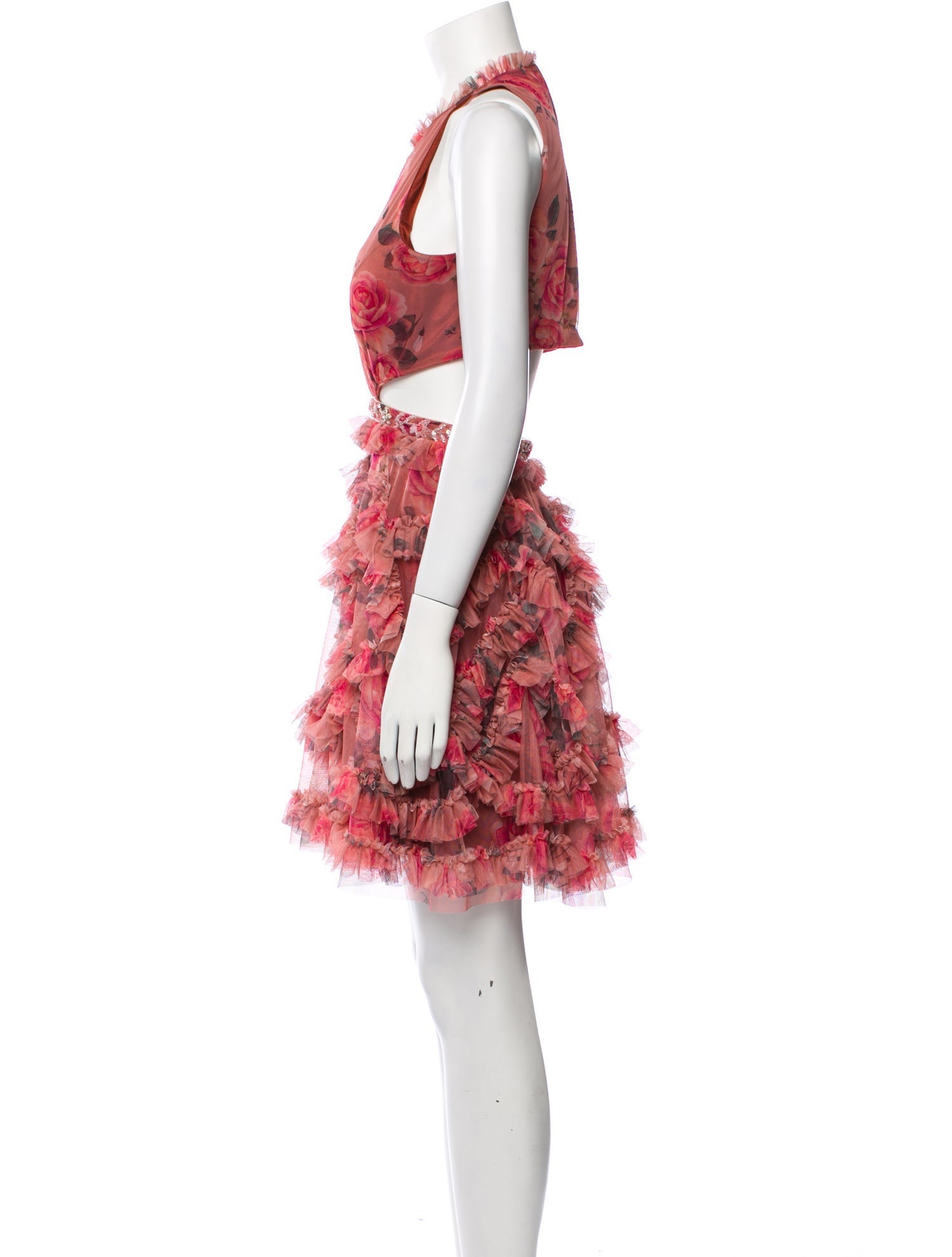 Mac Duggal Floral Print Knee-Length Dress