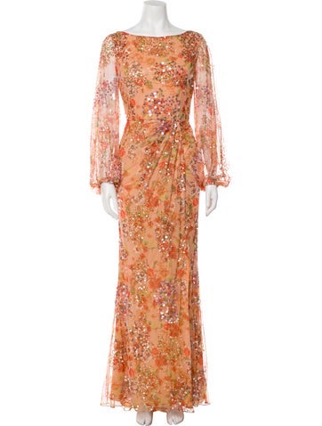 Mac Duggal Dresses Floral Print Long Dress S