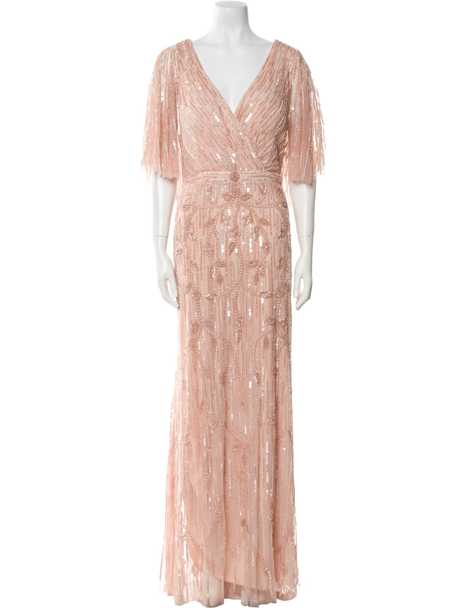 Mac Duggal Striped Long Dress w/ Tags Neutrals Dresses, Clothing