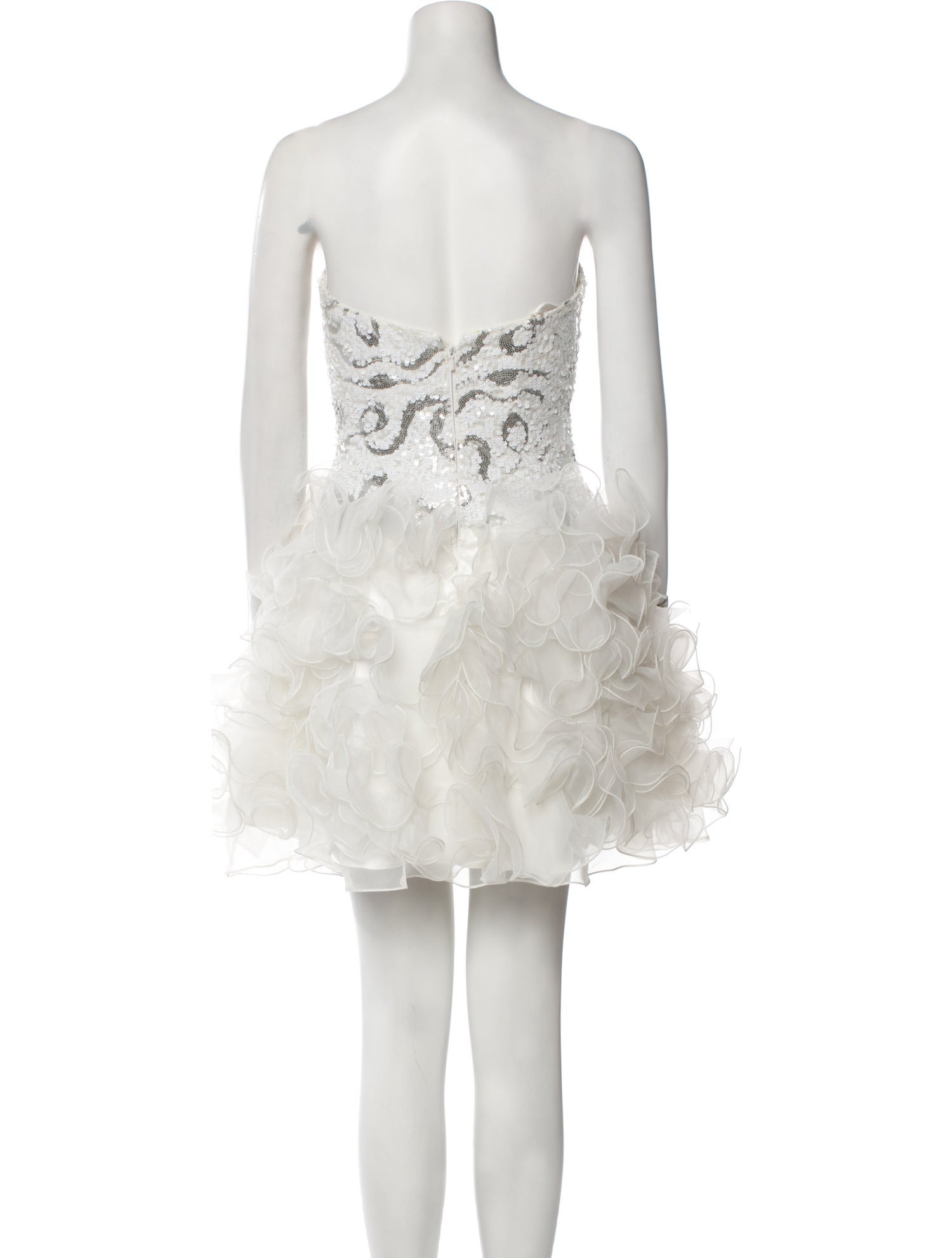 knee length dresses for ladies White Pearl Beaded Square Neck Mini Dress