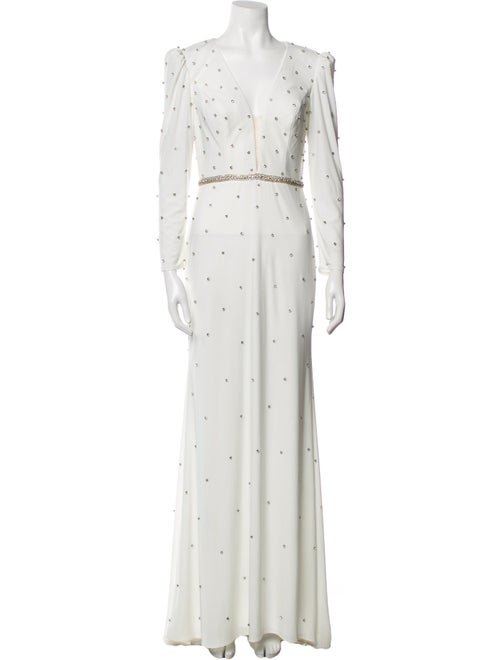 Mac Duggal Floral Print Long Dress