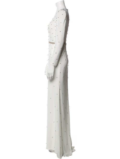 Mac Duggal Floral Print Long Dress