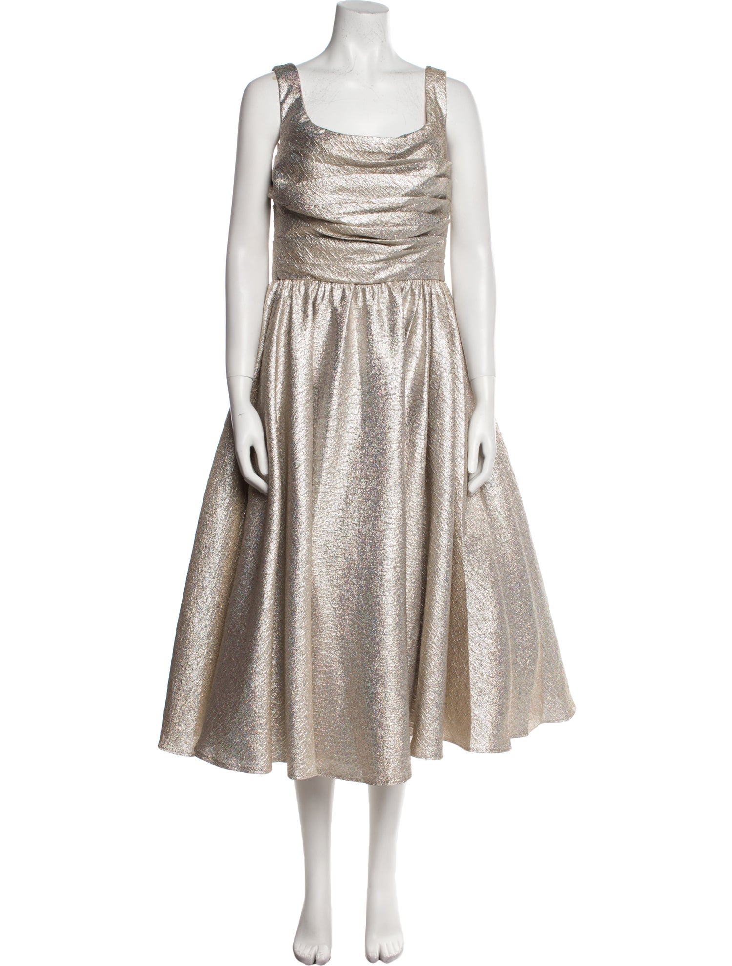 Mac Duggal Cowl Neck Midi Length Dress