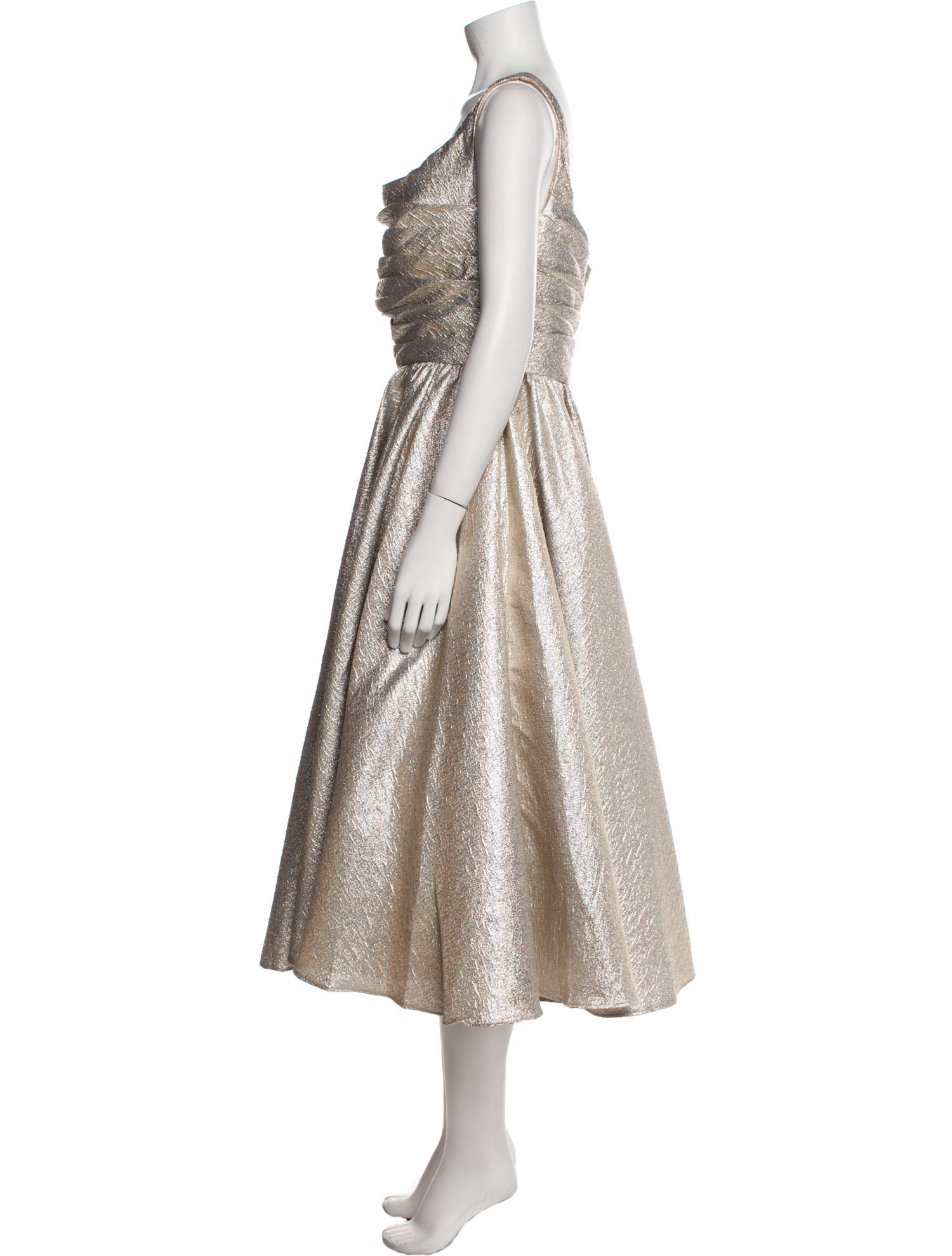 Mac Duggal Cowl Neck Midi Length Dress