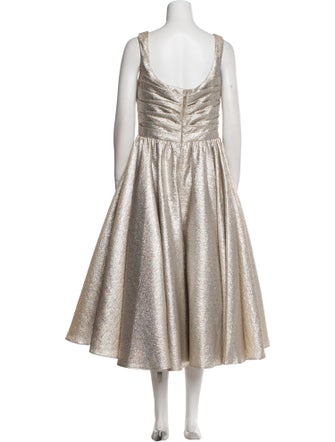 Mac Duggal Cowl Neck Midi Length Dress