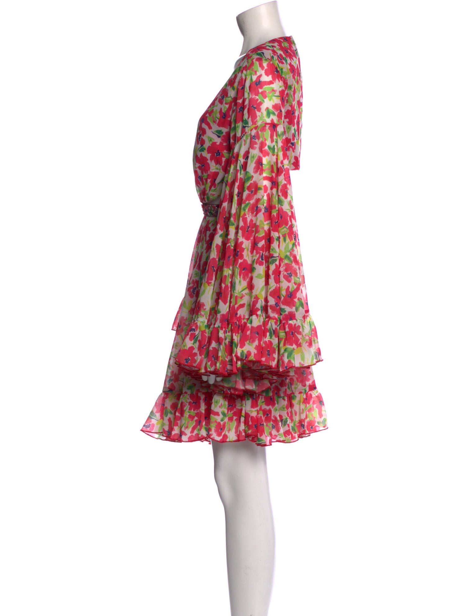 Mac Duggal Floral Print Knee-Length Dress