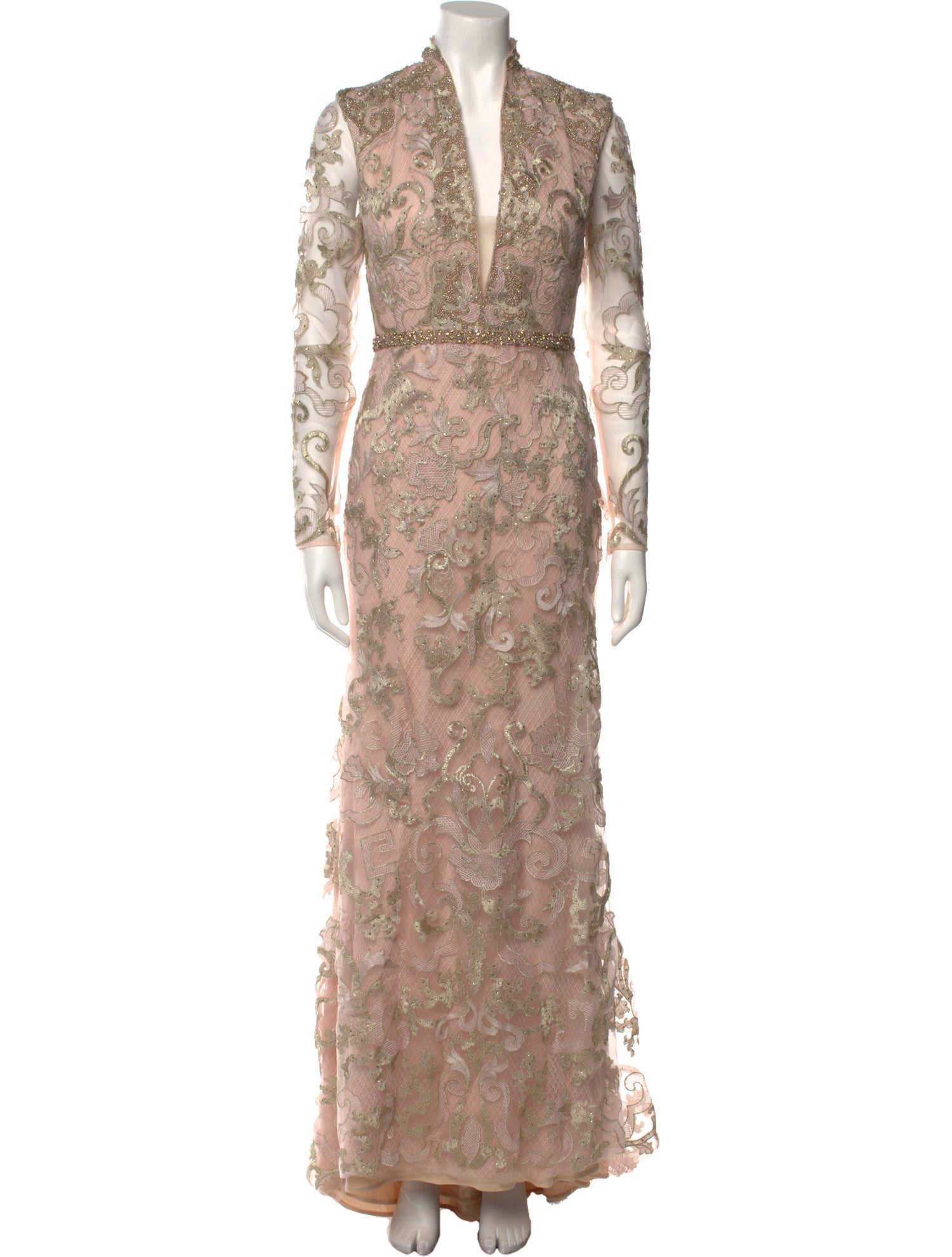 Mac Duggal Lace Pattern Long Dress w/ Tags