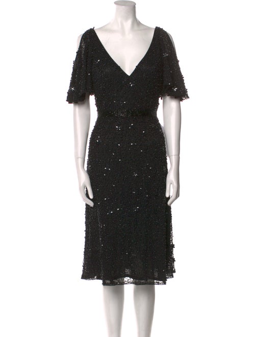 Mac Duggal V-Neck Midi Length Dress