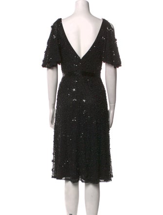 Mac Duggal V-Neck Midi Length Dress