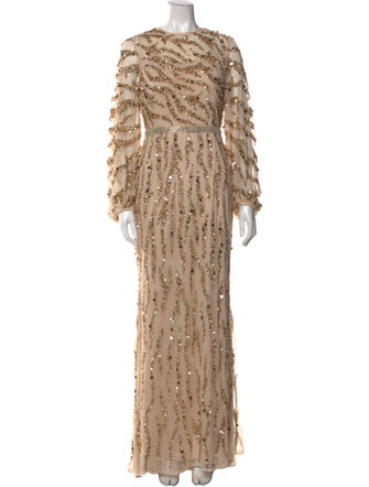 Mac Duggal Crew Neck Long Dress