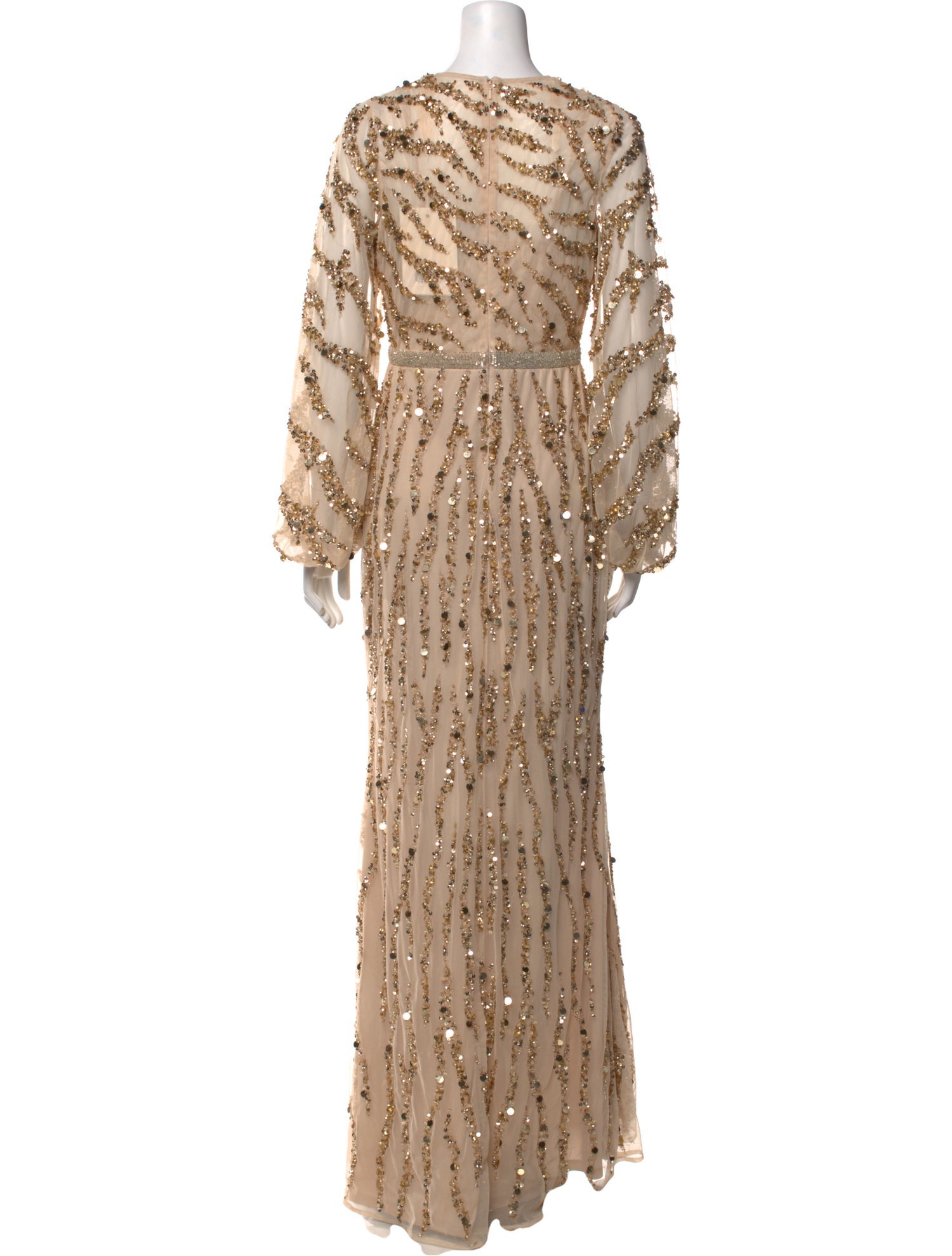 Mac Duggal Crew Neck Long Dress