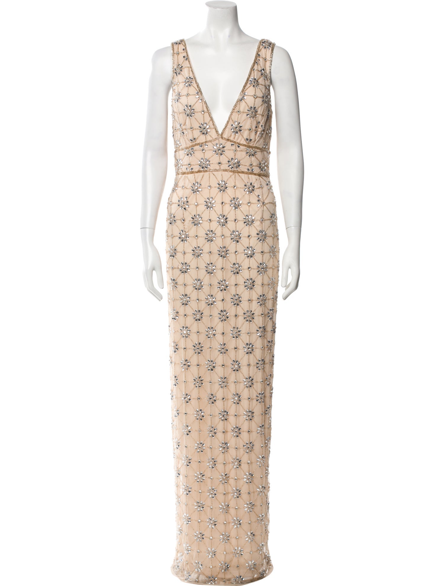 Mac Duggal Floral Print Long Dress