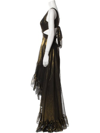 Mac Duggal Printed Long Dress