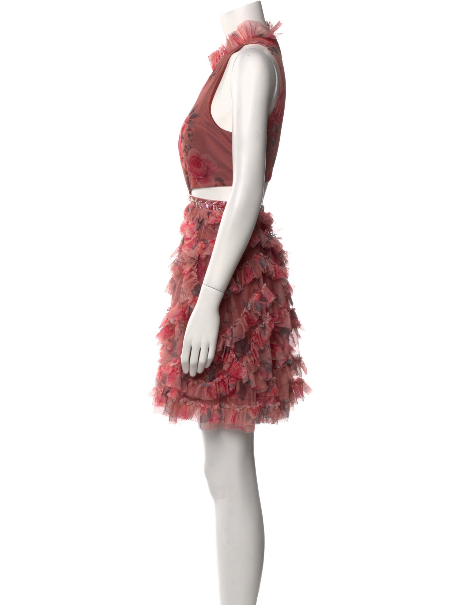 misaページ MISA Los Angeles Floral Print Mini Dress - Neutrals Dresses