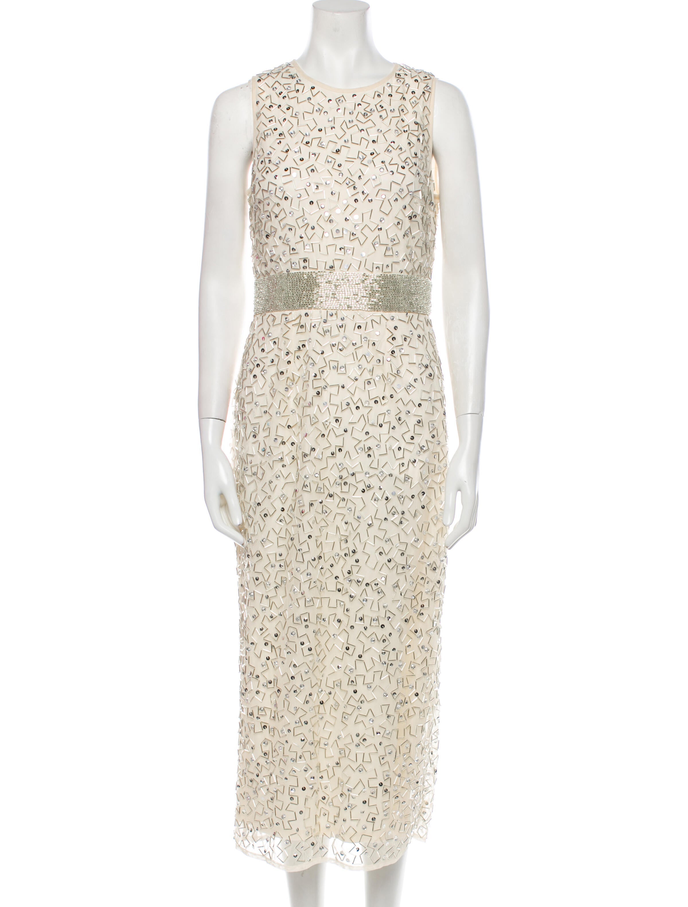 Mac Duggal Crew Neck Midi Length Dress