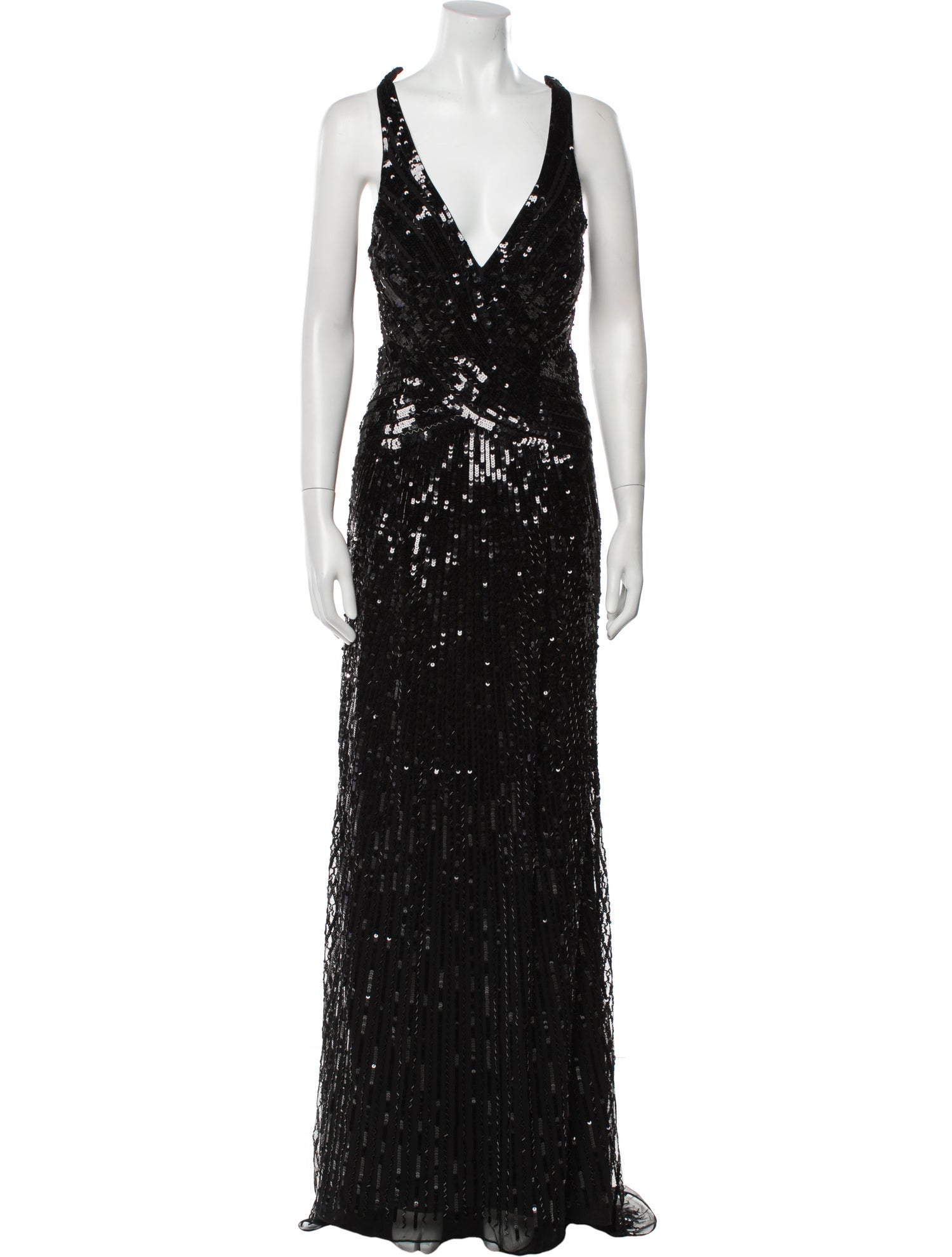 Mac Duggal Plunge Neckline Long Dress