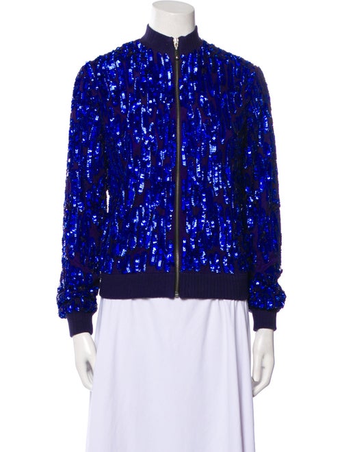 Mac Duggal Nylon Patterned Bomber Jacket