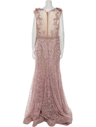 Mac Duggal Lace Pattern Long Dress