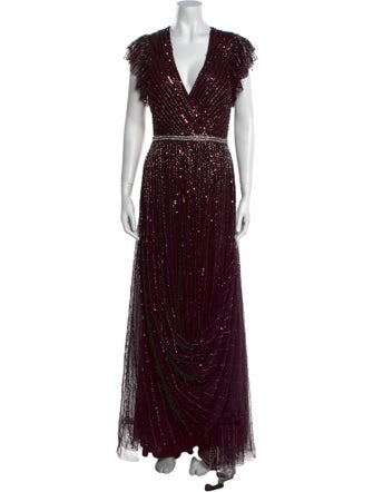 Mac Duggal V-Neck Long Dress