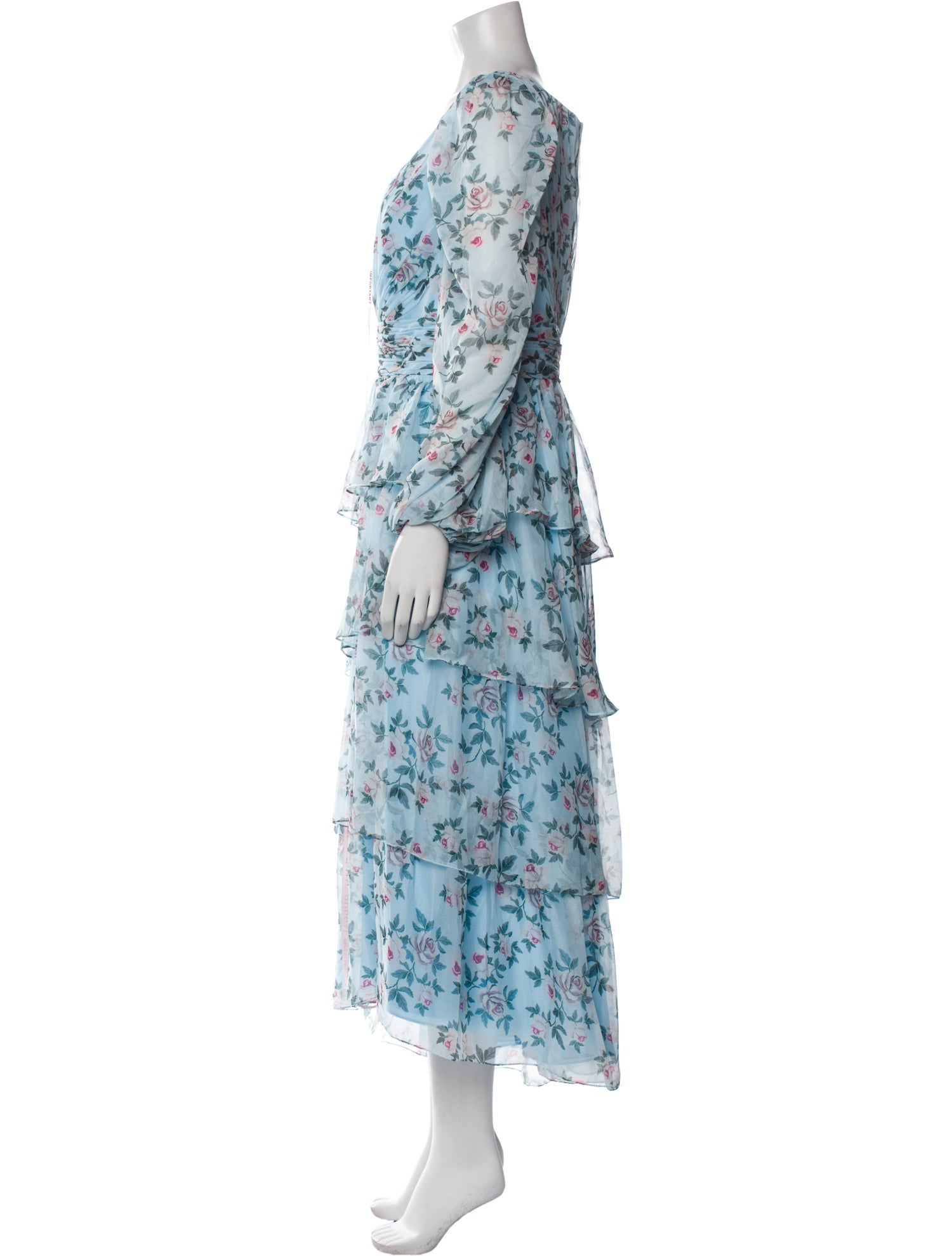 Mac Duggal Floral Print Long Dress