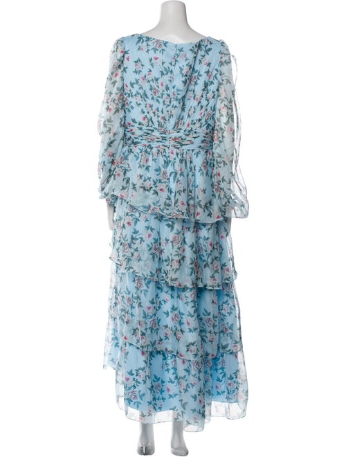 Mac Duggal Floral Print Long Dress